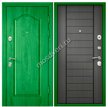 Зеленая входная дверь в квартиру ZVD-14 - купить от производителя Мосдвери Зеленая входная дверь в квартиру ZVD-14